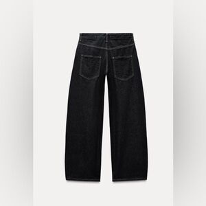 NWT, Zara, Signature Denim Balloon Tapered Pant in Dark Blue Wash, Sz 12